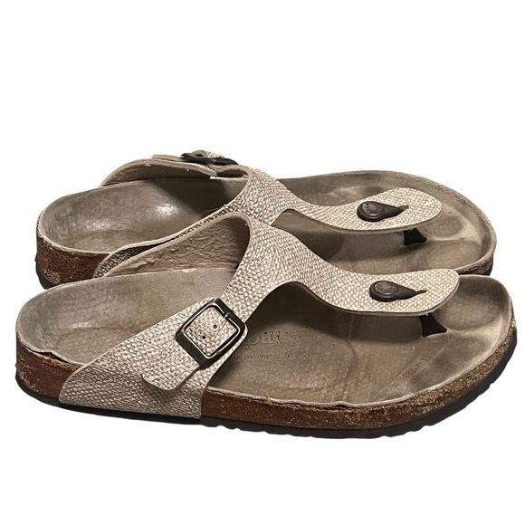 Birkenstock Papillio gizeh tan textured leather sandals - Picture 2 of 12